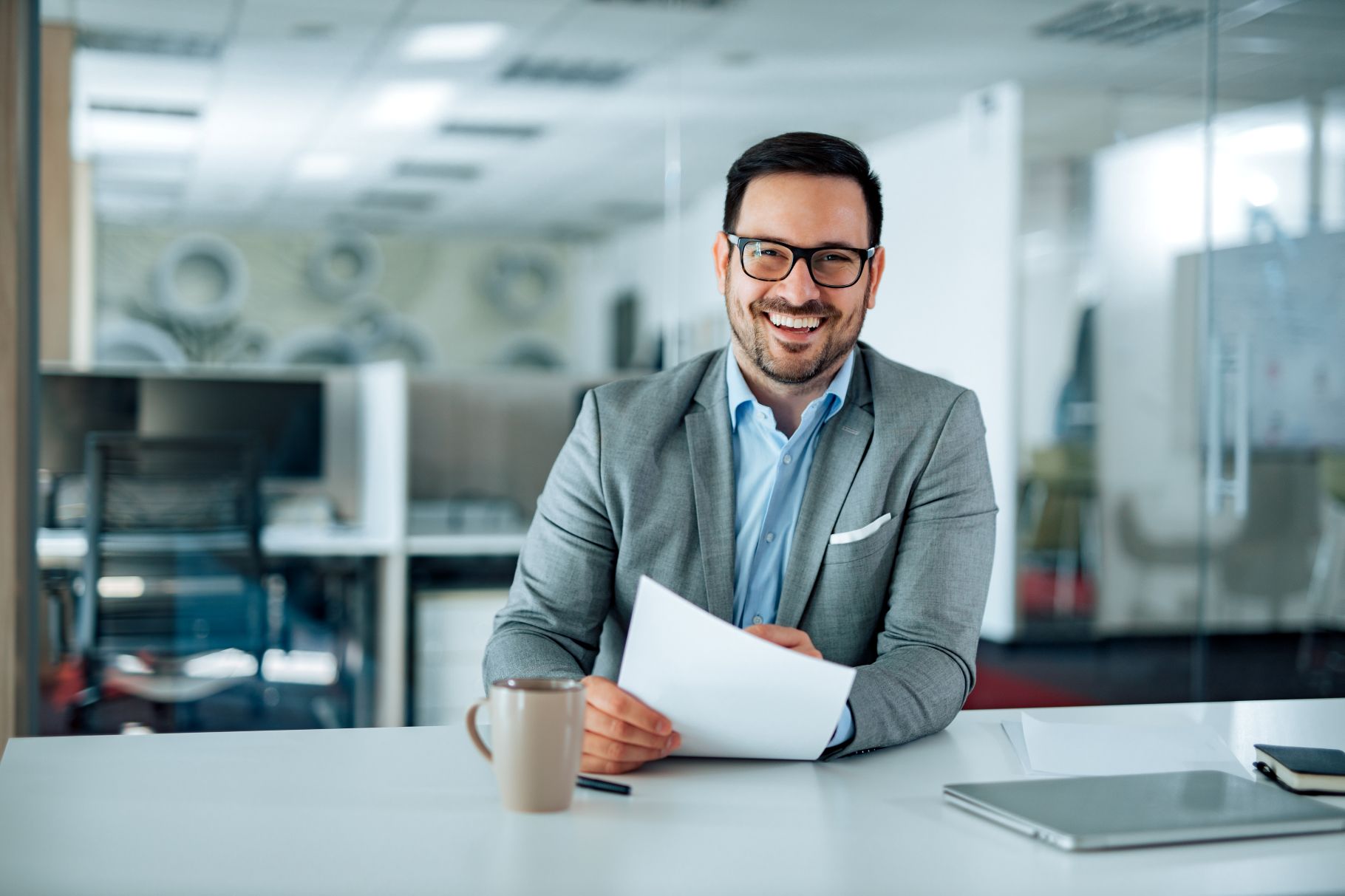 Portrait of a successful company leader in the office